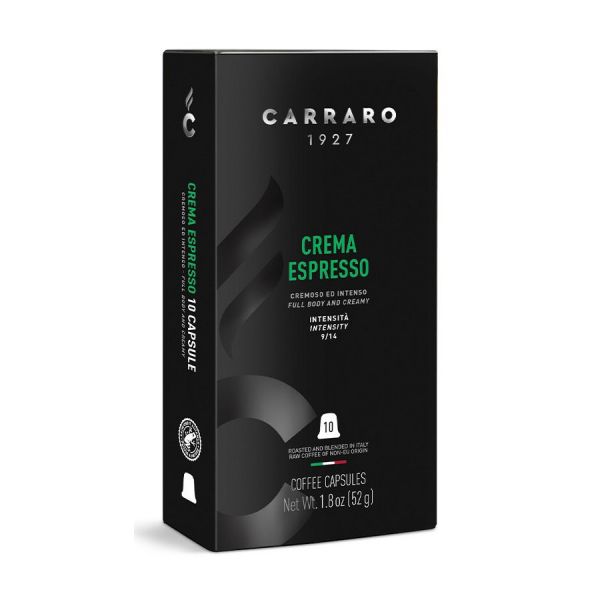 Кофе в капсулах Carraro Crema Espresso Nespresso Original крепость 4 10 шт.